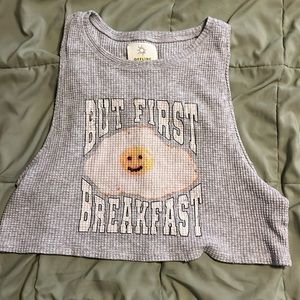 NWOT Gray Crop Tank Top - Offline by Aerie Size Small - Waffle Pattern